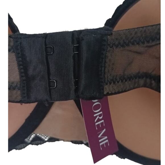 Adore Me Lace Bra Black Womens 34DD - Picture 4 of 5